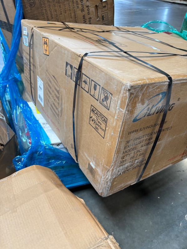 Photo 1 of **factory sealed**Iliving - 36" Wall Mounted Shutter Exhaust Fan - Automatic Shutter - Single Speed - Vent Fan For Home Attic, Shed, or Garage Ventilation, 6128 CFM, 9000 SQF Coverage Area, Silver (ILG8SF36S)