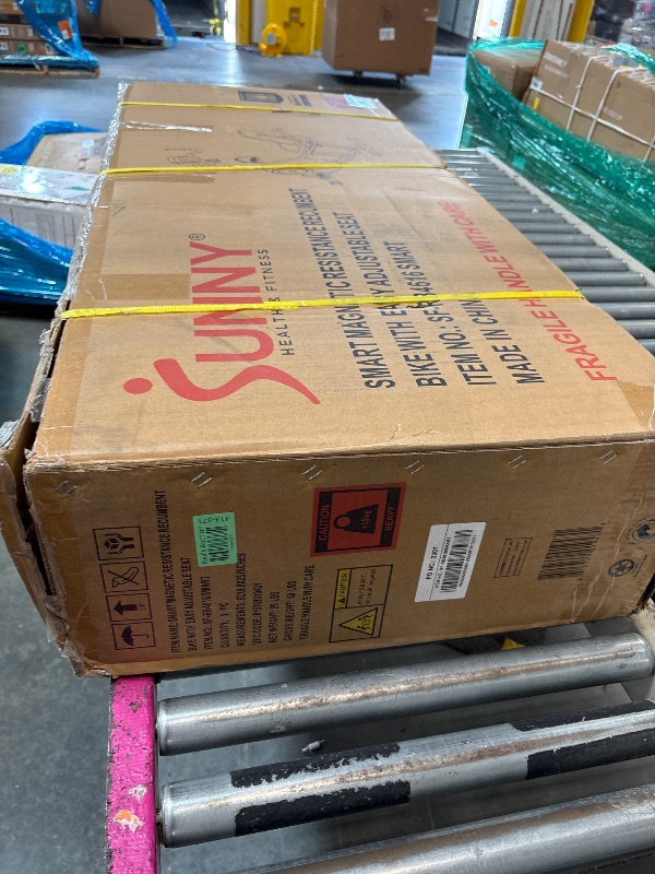 Photo 1 of **factory sealed and straps fully intact as shown in photos**
Sunny Health & Fitness Heavy-Duty Recumbent Smart Bike, Wide Cushioned Seat & Back, Cycling Workout Machine, Bicycle Exercise for Adult/Seniors at home, Exclusive Free SunnyFit App Bluetooth Li