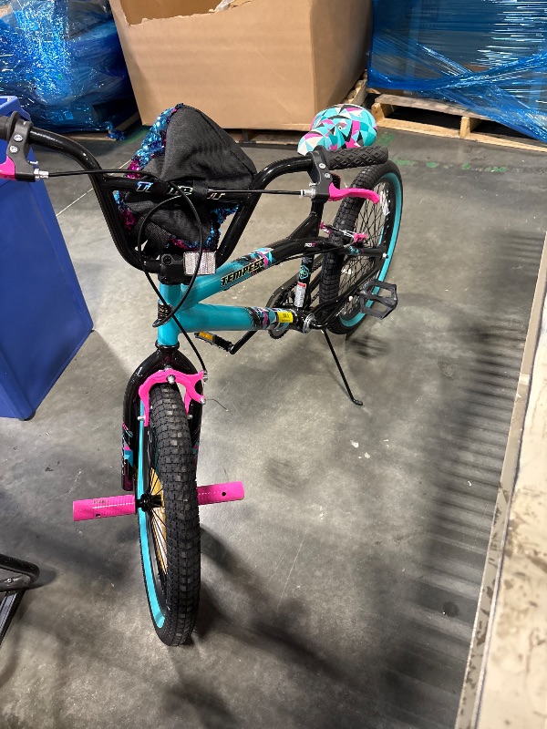 Photo 1 of *** AS IS / FINAL SALE - NO RETURNS ***20" Kent Tempest BMX Bicycle, Fits Riders 4'2" - 5', Black/Aqua, Child, Unisex

