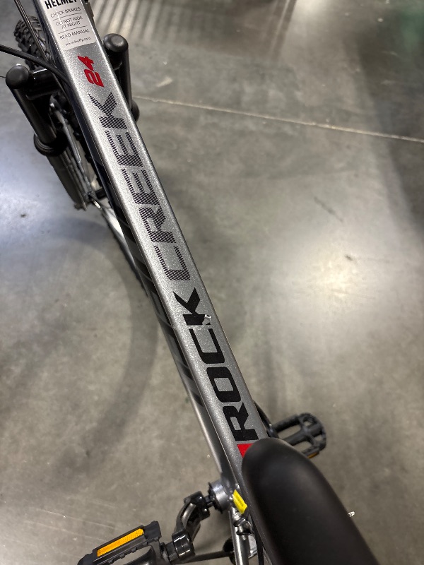Photo 1 of *** AS IS / FINAL SALE - NO RETURNS ***(MINOR SCRAPES AND CUT ON SEAT)
Huffy 24" Rock Creek Mountain Bike, Fits Riders 4'8" - 5'8", Gray, Adult, Men's

