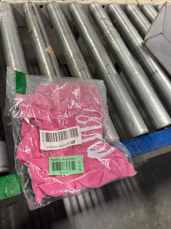 Photo 1 of **missing headband**BGFKS Ruffle Sleeve Romper for Baby Girl, Toddler Girls 1st Birthday Bodysuit with Flower Headband.(Hot Pink,6-12 Months)