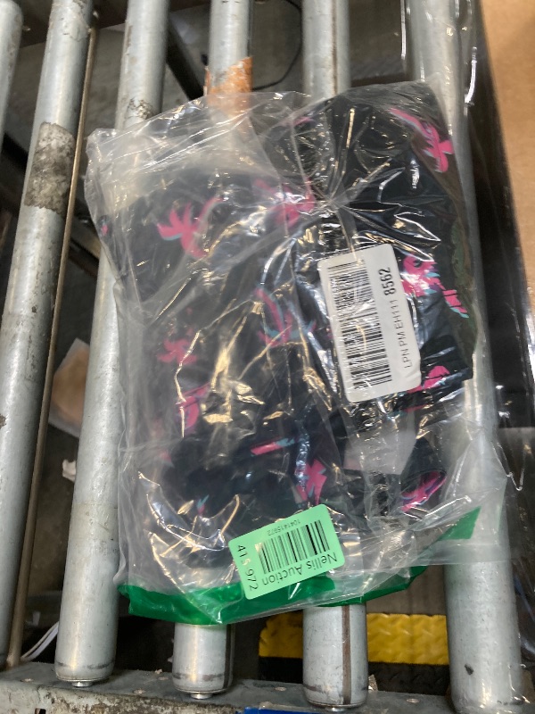 Photo 1 of maamgic Mens Swim Trunks with Compression Liner 5" Stretch Beach Shorts Quick Dry with Zipper Pockets No-Chafing Board Shorts Pink-Black Coconut Tree 2XL