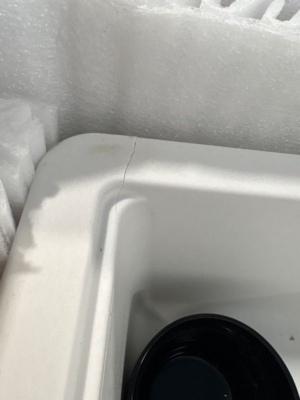Photo 1 of **MINOR DAMAGE**KRAUS Bellucci 33” Workstation Drop In Retrofit Farmhouse Single Bowl Granite Kitchen Sink in White with Accessories