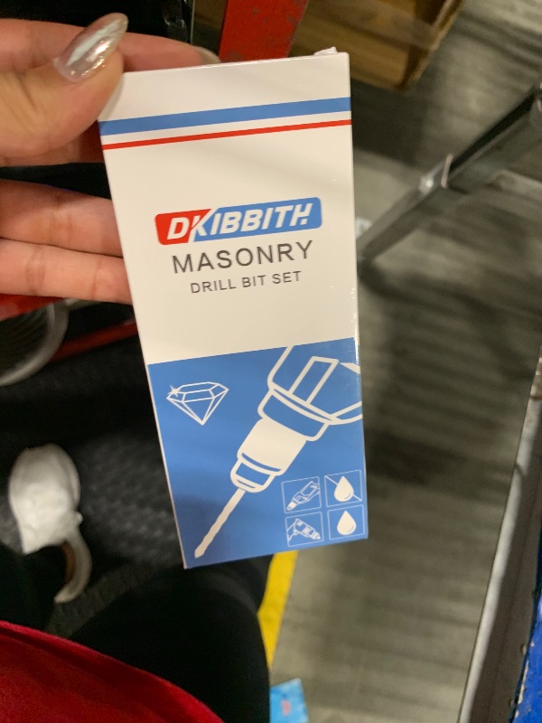 Photo 1 of 10-Piece Masonry Drill Bit Set for Concrete Tile Glass Ceramic Brick,1/8 to 1/2 Inch Drilling Bits with Triangle Handle,Tungsten Steel Alloy Tip.?Black?