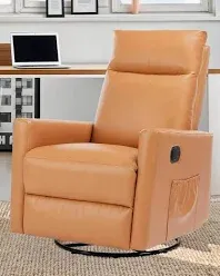 Photo 1 of  Brown Faux Leather 360° Swivel Recliner Chair Nursery Massage Glider Rocking Chair