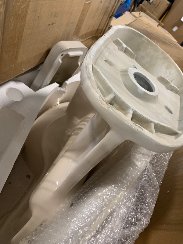 Photo 1 of **chipped***
HOMLYLINK Elongated Tall Toilet 21 Inch, Extra High Toilets for Bathroom, Comfort Bowl Heigh 21", Single Flush 1.28 GPF, Bone Color, for Seniors, Handicapped, Tallor, Pregnant, Rehabilitation Patients