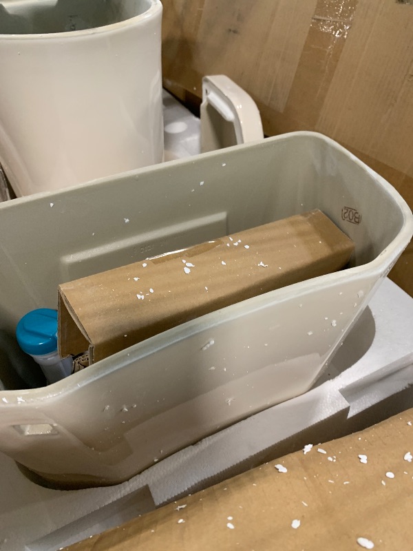 Photo 1 of **chipped***
HOMLYLINK Elongated Tall Toilet 21 Inch, Extra High Toilets for Bathroom, Comfort Bowl Heigh 21", Single Flush 1.28 GPF, Bone Color, for Seniors, Handicapped, Tallor, Pregnant, Rehabilitation Patients