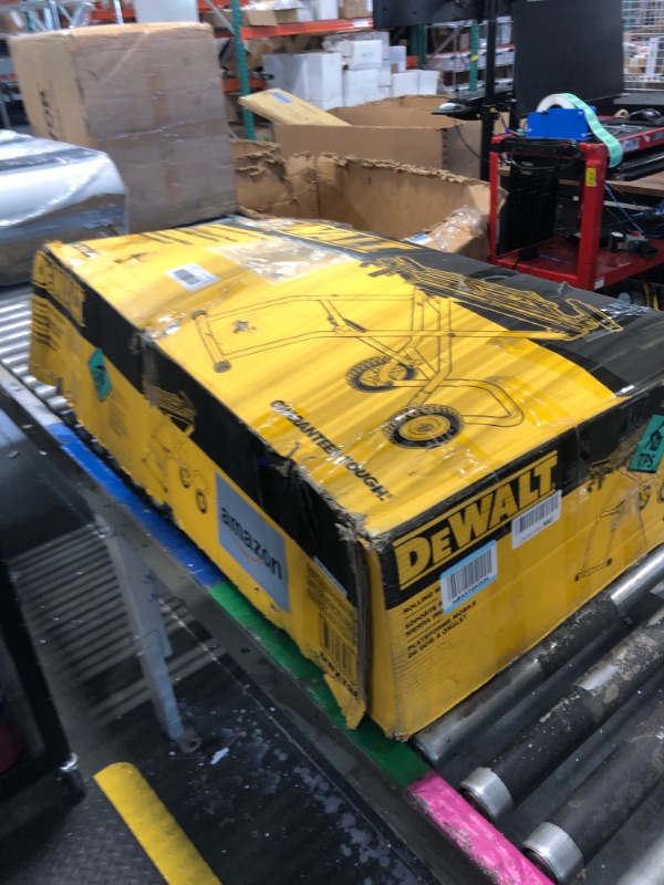 Photo 1 of ***MISSING PIECES, SOLD FOR PARTS, NO RETURNS***
DEWALT Miter Saw Stand With Wheels (DWX726), Yellow