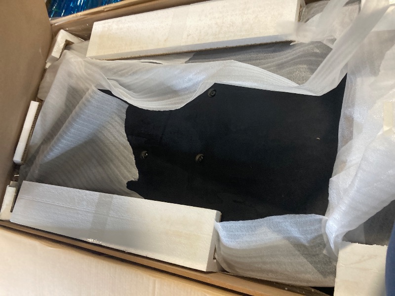 Photo 1 of ***Box 2 of 2*** Meridian Furniture 924Black-T Moriah Collection Art Deco Dining Table with Rich Black Finish, Oak Wood Veneer, 90" W x 48" D x 31" H, Oak