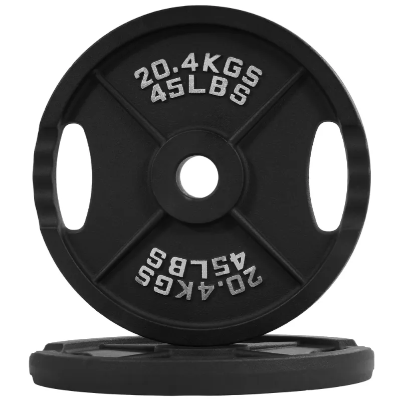 Photo 1 of ***Stock photo is a similar item*** BalanceFrom Classic Cast Iron Weight Plates for Strength Training, 2-Inch, 45-Pound, Pair