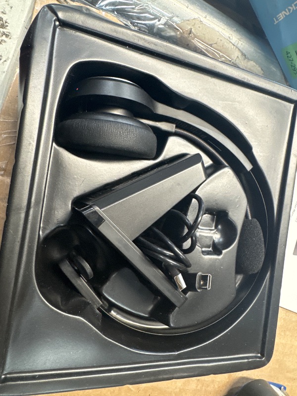 Photo 1 of TECKNET Bluetooth 5.0 Headset with Microphone for PC, USB Wireless Headset with Mic for Work, 40Hrs Worktime AI Noise Cancelling On Ear Bluetooth Headphones with Charging Base for Laptop/Call Center