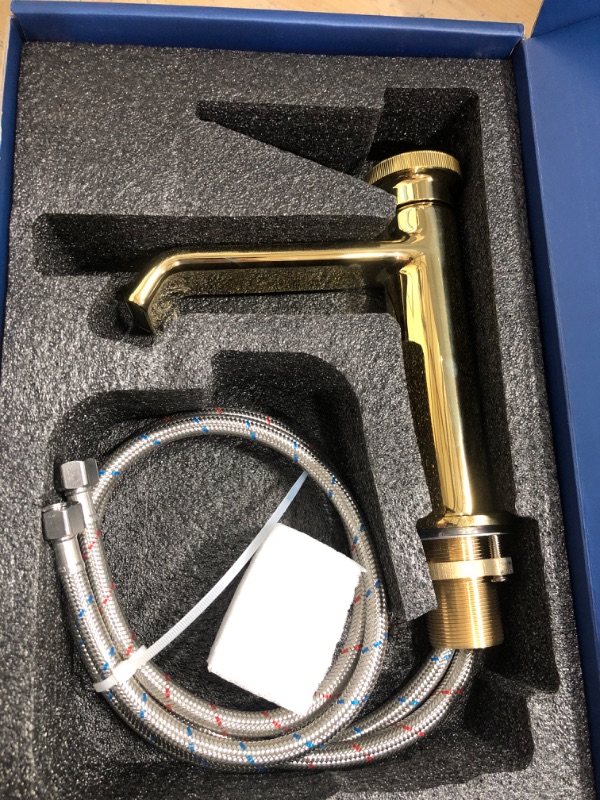Photo 1 of AMAZING FORCE Bathroom Faucet Single Hole, Brass Bathroom Sink Faucet Vanity Faucet Knob Style with Violet Gold Knob Dark Gold