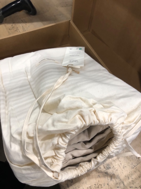 Photo 1 of Double Stitch Cotton Tencel Duvet Cover - King Size Comforter Cover, Luxury & Soft Eucalyptus Lyocell Bedding Set for Hot Sleepers, Cooling & Breathable, Button Closure, Sandstone, 106"x90"