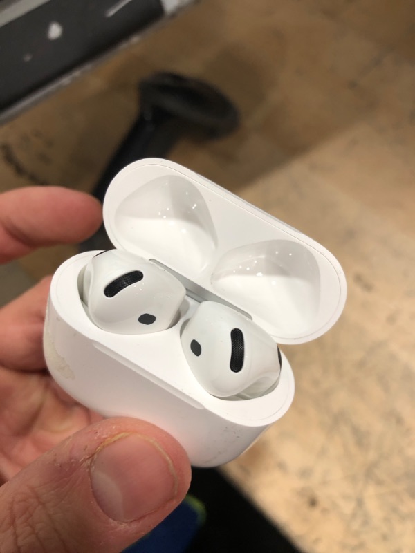 Photo 1 of Apple AirPods 4 Wireless Earbuds, Bluetooth Headphones, Personalized Spatial Audio, Sweat and Water Resistant, USB-C Charging Case, H2 Chip, Up to 30 Hours of Battery Life, Effortless Setup for iPhone