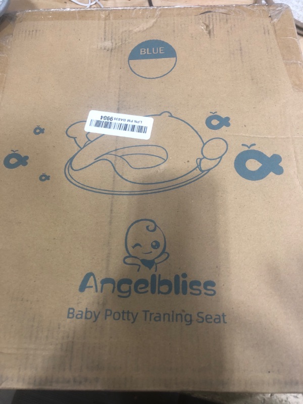Photo 1 of ANGELBLISS Baby Potty Training Toilet Seat with Soft Cushion Handles, Haute Collection, Double Anti-Slip Design and Splash Guard for Boys and Girls (Blue)
