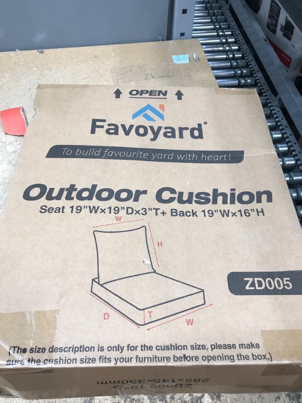Photo 1 of **MISSING BACK PILLOW, SEAT PILLOW ONLY**
Favoyard Outdoor Seat Cushion Set 19 x 19 Inch Waterproof & Fade Resistant Patio Furniture Cushions with Removable Cover Deep Seat & Back Cushion with Handle and Adjustable Straps for Chair Sofa Couch