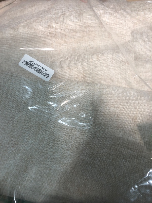 Photo 1 of 100% Blackout Shield Linen Blackout Curtains for Bedroom 102 Inches Long, Back Tab/Rod Pocket Living Room Drapes, Thermal Insulated Blackout Curtains 2 Panels Set, 50" W x 102" L, Natural