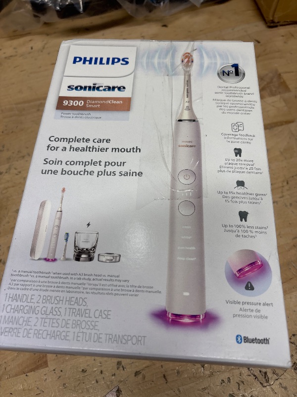 Photo 1 of **DIFFERENT MODEL IN PICTURE, HAS THOSE ACCESSORIES, USED**Philips Sonicare DiamondClean Smart 3000 series Electric Toothbrush, Sonic Toothbrush with App, Pressure Sensor, Brush Head Detection, 4 Brushing Modes and 3 Intensity Levels, White, Model HX9903/