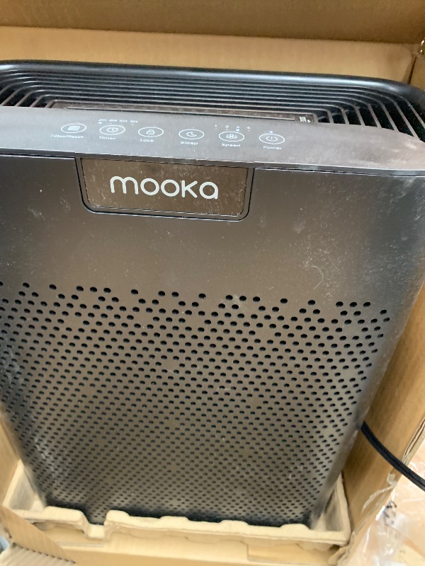 Photo 1 of Air Purifiers for Home Large Room 2000 Ft² with Washable Filters, Fragrance Sponge, MOOKA H13 HEPA Filter Pet Air Purifier for Bedroom, Air Cleaner for Smoke Dust Pollen Pets Hair Odor, KJ190L Black