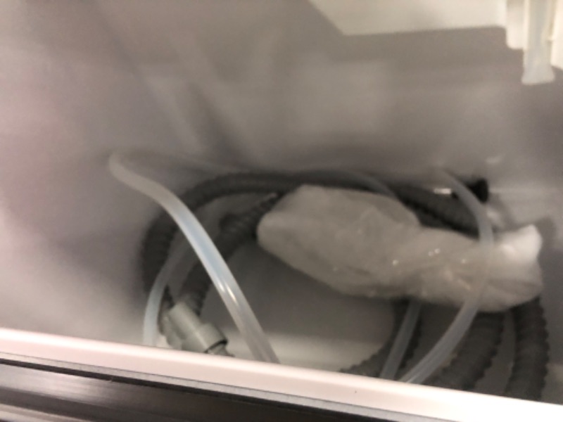 Photo 1 of DENTED Commercial Ice Maker Machine, 100 lbs/24H Under Counter Ice Machine with 2 Way Water Inlet, 33lbs Ice Storage, Stainless Steel Freestanding, Self Cleaning Ice Makers for Home/Bar/Restaurant/Outdoor