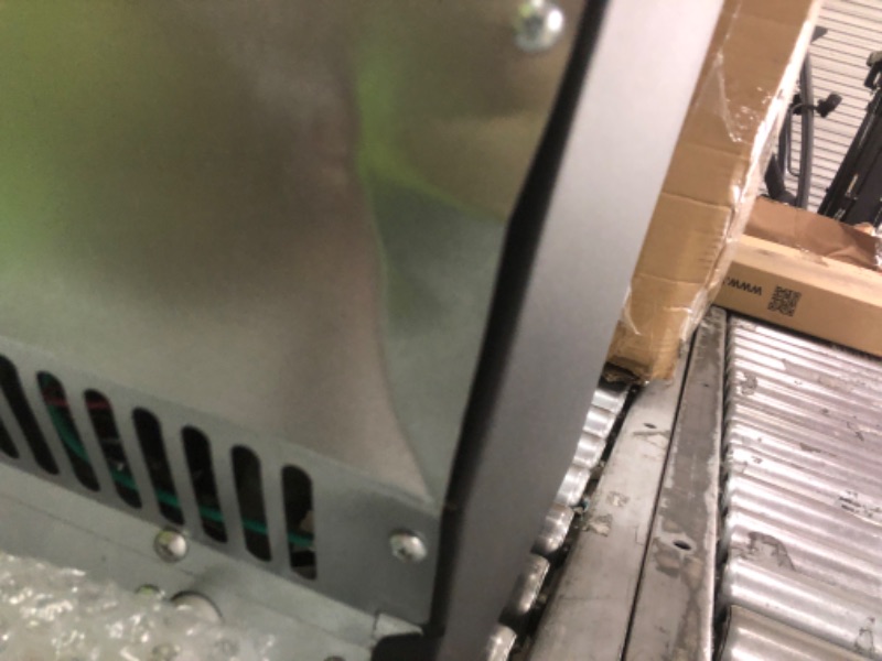 Photo 1 of DENTED Commercial Ice Maker Machine, 100 lbs/24H Under Counter Ice Machine with 2 Way Water Inlet, 33lbs Ice Storage, Stainless Steel Freestanding, Self Cleaning Ice Makers for Home/Bar/Restaurant/Outdoor