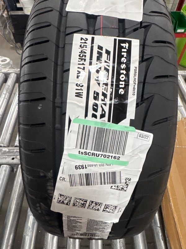 Photo 1 of 4 PK- Firestone Firehawk Indy 500 Ultra High Peformance Tire 215/45R17 91 W Extra Load