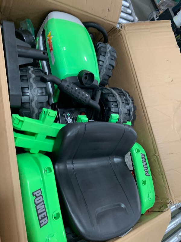 Photo 1 of *UNABLE TO TEST/DIRTY* 24V Ride On Tractor with Trailer, Ride on Toys for Kids, Dual 200W Motors, 3-Speed, Remote Control, USB/MP3/Bluetooth, LED Lights, Safety Belt, 1.86-4.97 MPH