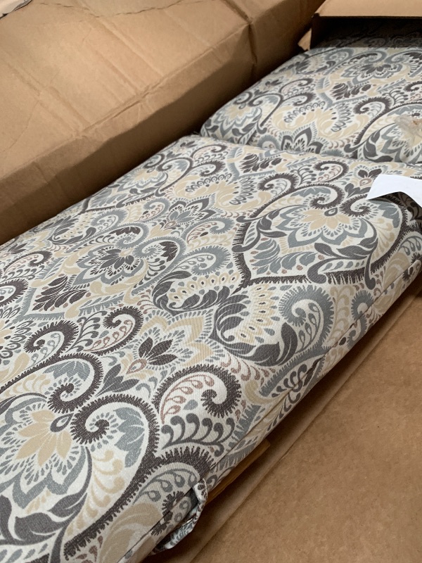 Photo 1 of Arden Outdoor Dining Chair Cushion, 20 x 20, Rain-Proof, Fade Resistant, 20 x 20, Neutral Aurora Damask