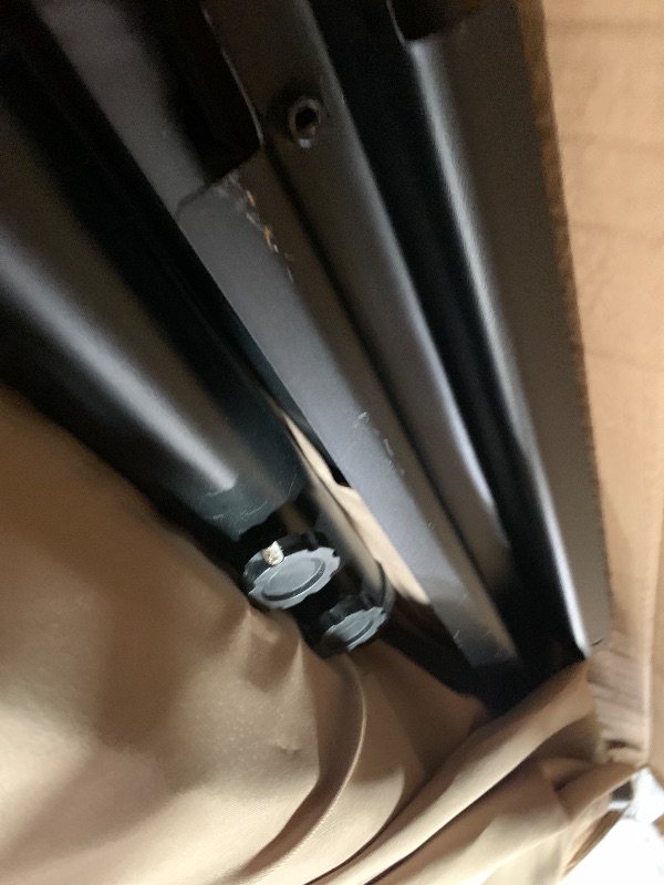 Photo 1 of *OPENED/MISSING PARTS* Sweetcrispy 9.8FT Offset Patio Umbrella Hanging Cantilever Umbrella Outdoor Sun Shade with Easy Tilt Adjustment, 8 Ribs, UV Protection for Backyard, Lawn, Garden and Pool, Khaki