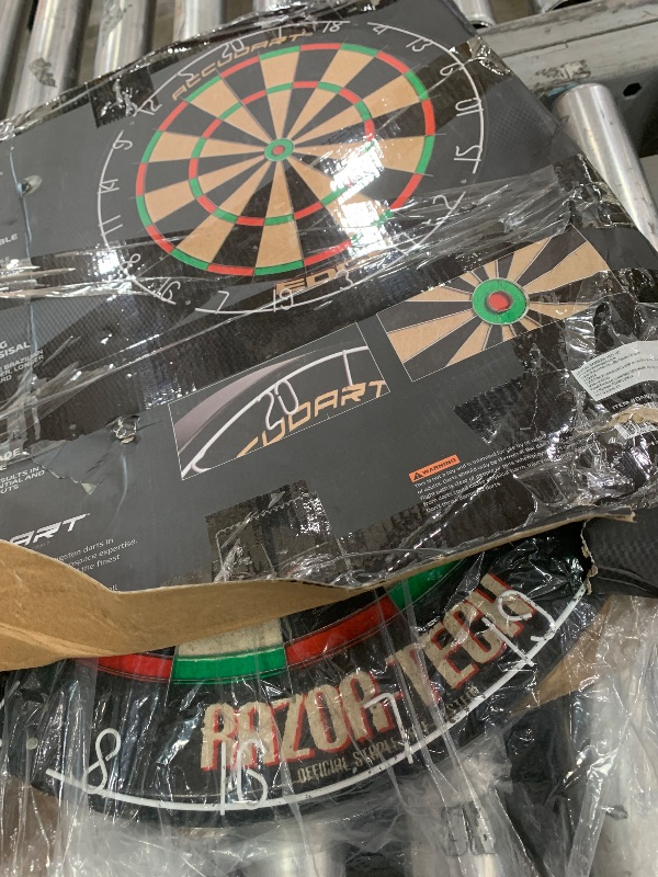 Photo 1 of Accudart Edge Bristle Dartboard - Razor Thin Spider Wire Reduces Bounce Outs - Premium Brazilian Sisal - Advanced Metal Number Ring - Increased Playing Area - Super Thin Bullseye