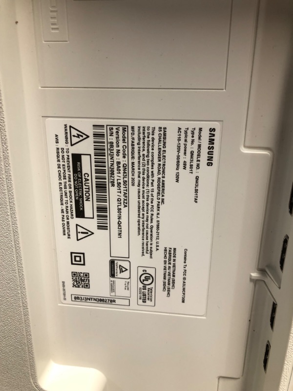 Photo 1 of ***DAMAGED - SCRATCHED - SEE COMMENTS***
SAMSUNG 43-Inch Class QLED 4K The Serif LS01D Series Quantum HDR Smart TV with 360 L-Shape Design, Anti-Reflection Matte Display, Detachable Easel Stand, Alexa Built-in (QN43LS01D, 2024 Model)
