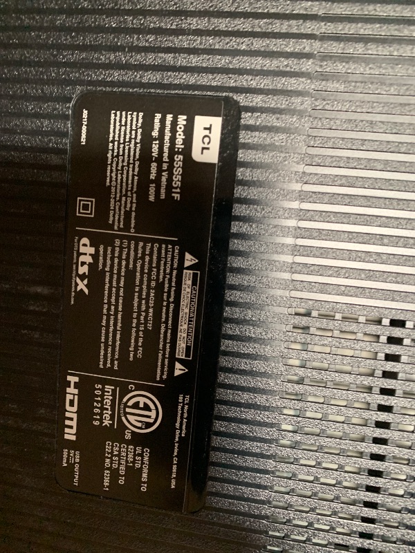 Photo 1 of PARTS ONLY***TCL 55-Inch Class S5 UHD 4K LED Smart TV with Fire TV (55S551F, 2024 Model), Dolby Vision, HDR PRO+, Dolby Atmos, Alexa Built-in with Voice Remote, Apple AirPlay 2 Compatibility, Streaming Television