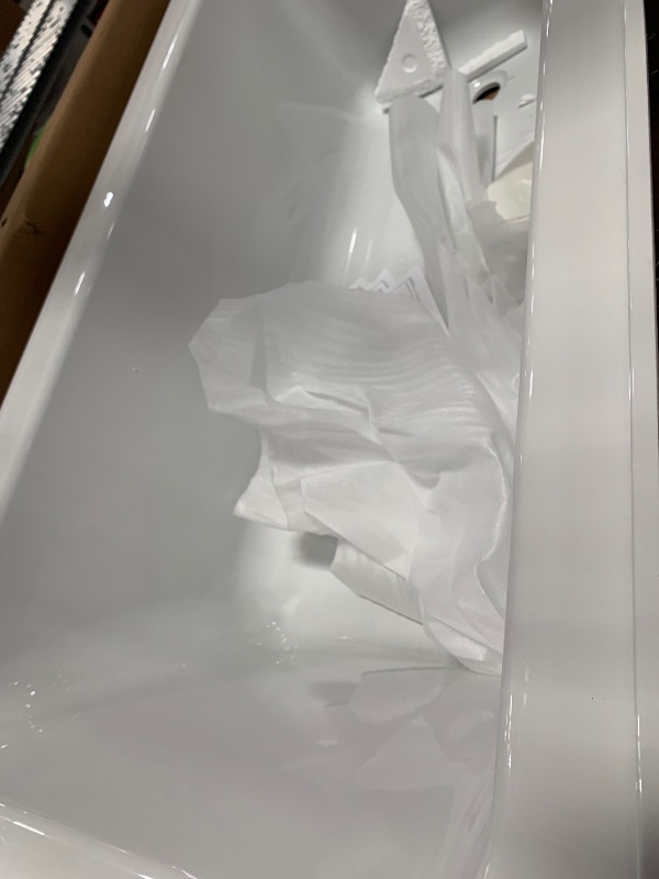 Photo 1 of American Standard Acrylic White 60 x 30 White Acrylic Freestanding Bathtub | Contemporary Design Soaking Tub with Pop-up Drain and Overflow Included, UPC Certified, VA6531-BN