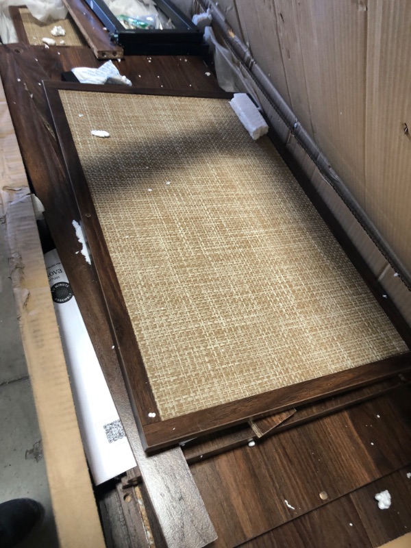 Photo 1 of used item, loose hardware
Nathan James Kova Bohemian Rattan Sideboard or TV Stand, Wooden Storage Cabinet with Doors, Walnut Sideboard Buffet or Rattan Accent Storage Cabinet with Matte Black Legs, Set of 3
