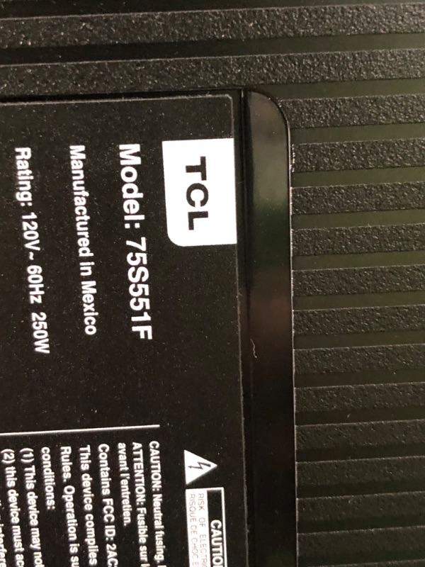 Photo 1 of **** SEE NOTES tv only**** 
TCL 75-Inch Class S5 UHD 4K LED Smart TV 