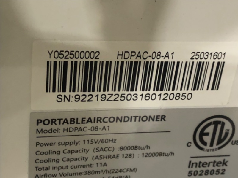 Photo 1 of 12,000 BTU Portable Air Conditioner Cools Up to 500 Sq.Ft, 3-IN-1 Energy Efficient Portable AC Unit with Remote Control & Installation Kits for Large Room, Campervan, Office, Temporary Space