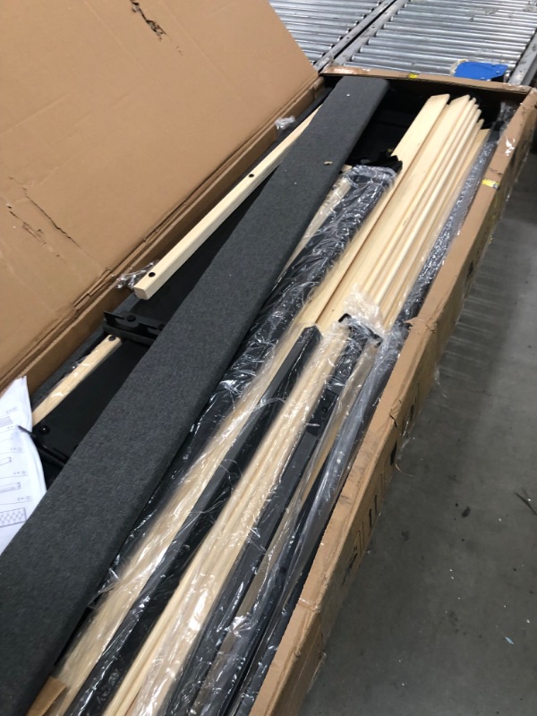 Photo 1 of ***PARTS ONLY***Feonase King Size Platform Bed Frame, Upholstered Bed with Button Tufted Headboard, Sturdy Wooden Slats & Heavy Duty Feet, No Box Spring Needed, Noise-Free, Easy Assembly, Dark Grey