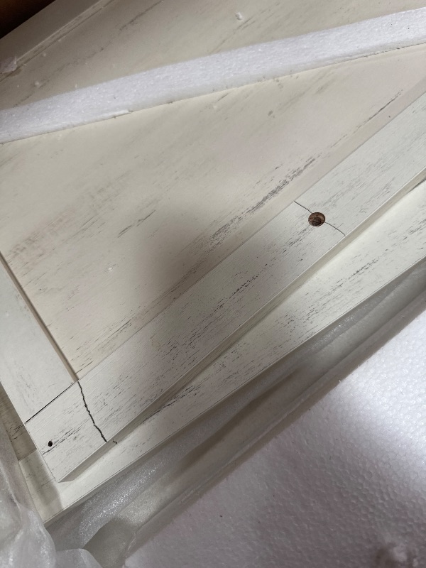 Photo 1 of *DAMAGED WOOD* VASAGLE LIRY Collection - Buffet Cabinet, Coffee Bar Cabinet with 2 Drawers, Adjustable Shelves, Sideboard Storage with Cable Holes, Drawer Dividers, Rustic White and Honey Brown UBBK381W01
