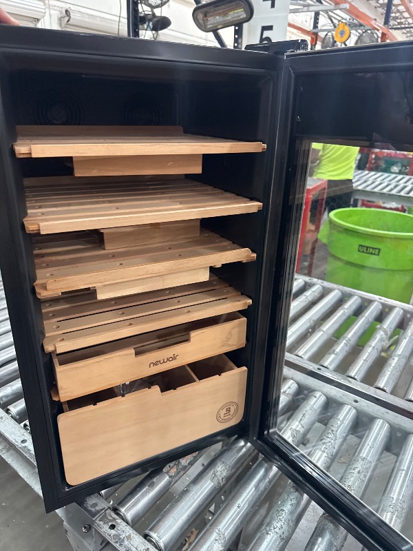 Photo 1 of *POWERS ON* NewAir x Boveda 500 Count Electric Humidor, Spanish Cedar Shelves with Temperature Control, Cigar Humidor Box with Built-In Boveda Humidity Control in Stainless Steel
