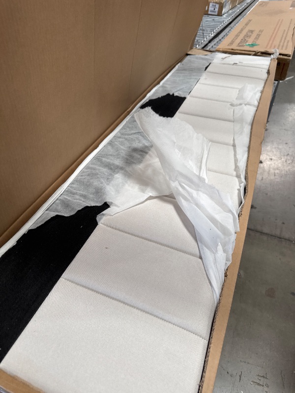 Photo 1 of *BOX 1 & 2 INCLUDED* Merax Modern Upholstered Platform Bed Frame with USB Ports & Trundle Bed, Floor Sofa Day Bed, No Box Spring Needed/Easy Assemble/Twin,White