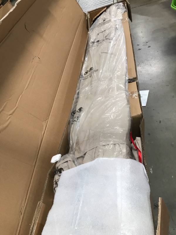 Photo 1 of **MISSING PARTS** 
Jentafix 10x13 FT Patio Umbrella, Large Cantilever Rectangular Double Top Heavy Duty Offset Umbrellas with 360° Rotation, Outdoor shade for Garden Deck Pool Patio, Beige