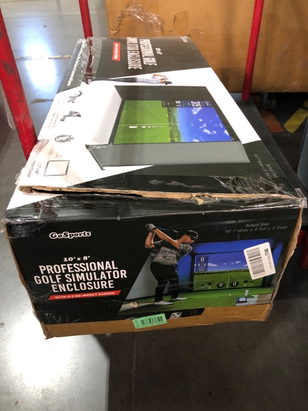 Photo 1 of ***(IMPORTANT/ READ NOTES BEFORE BIDDING/ MISSING PARTS)***
GoSports 10 x 8 ft Golf Simulator Enclosure Net - Complete Set with Frame and HD Impact Screen Kit
