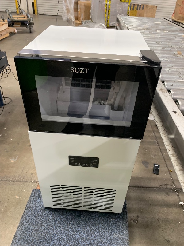Photo 1 of 130LBS/Day High-Output Commercial Ice Maker with 35LBS Bin - Stainless Steel Undercounter/Freestanding Ice Machine for Home Bar & Outdoor - Auto Operation - Includes Scoop & Hose