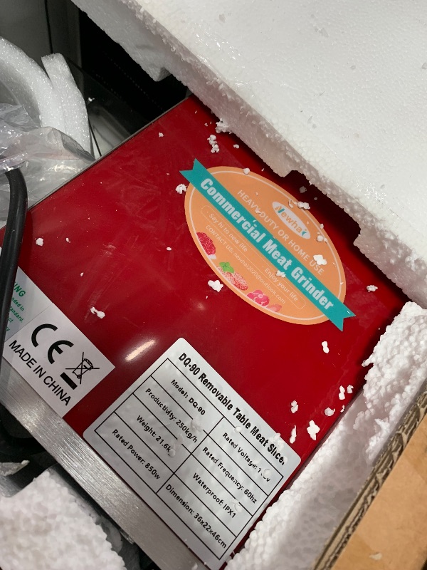 Photo 1 of **READ NOTES**
Newhai 850W Meat Cutter Machine, Commercial Meat Cutting Machine 2.5mm Heavy Duty, Stainless Steel Meat Slicer Shredder Restaurant, for Boneless Meat Soft Vegetables (Meat thickness: 2.5mm)