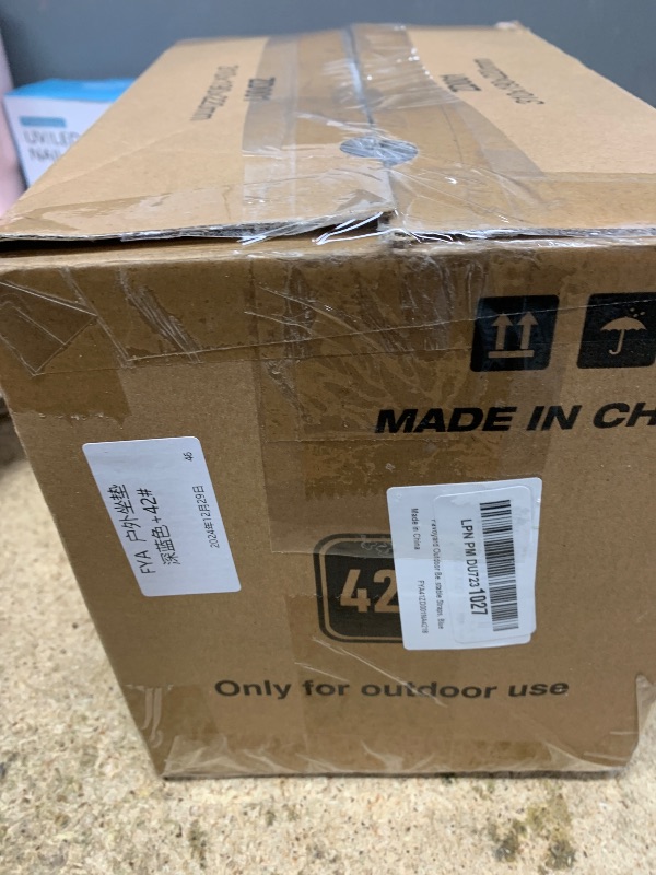 Photo 1 of Favoyard Outdoor Bench Cushion 42 x 18 Inch Waterproof Patio Furniture Cushions 3-Year Color Fastness Garden Sofa Settee Couch Swing Pads with Handle and Adjustable Straps, Blue