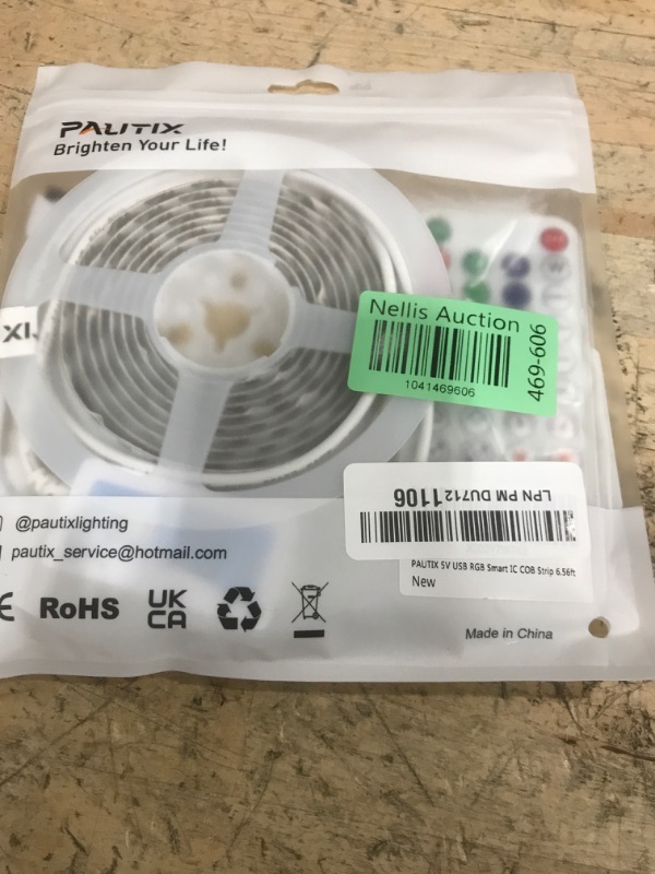 Photo 1 of PAUTIX RGB Smart IC COB LED Strip Light Color Chasing,5V USB UL-Listed Multicolor Flexible Tape Light 6.56ft/2m with Music Mode/APP Control,for TV,Bedroom,Party DIY Decoration