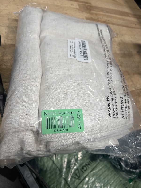 Photo 1 of Back Tab Linen Curtains 96 inches Long 2 Panels Set for Living Room Sliding Glass Door Ivory Cream Semi Sheer Curtains Light Filtering Canvas Cloth Linen Drapes 96 inch Floor to Ceiling Length