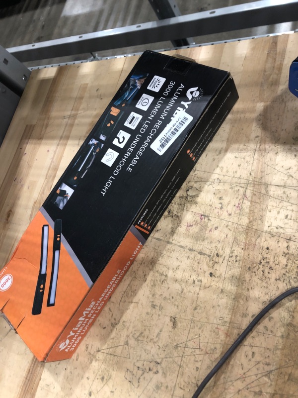 Photo 1 of YiaMia Detachable LED Work Light Rechargeable, Aluminum Panel Long Underhood Work Light, 6000mAh Hood Light Bar with Magnetic and Hooks, Cordless Bright Work Lamp for Car Repairing Garage Workshop