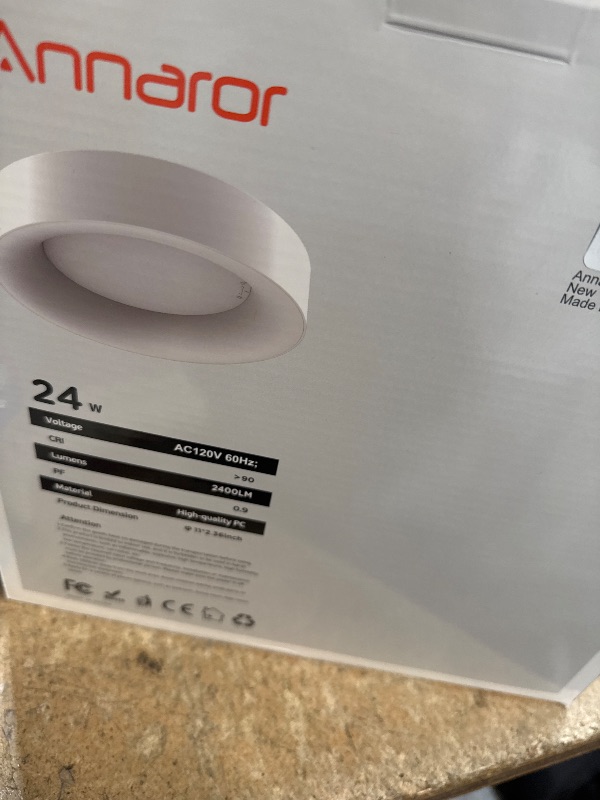 Photo 1 of Annaror RGB Flush Mount Ceiling Light with Remote Control, 2400LM Dimmable Ceiling Light Fixture, 3000K-6500K Modern Low Profile Ceiling Lights for Bedroom Kids Room, 11in White