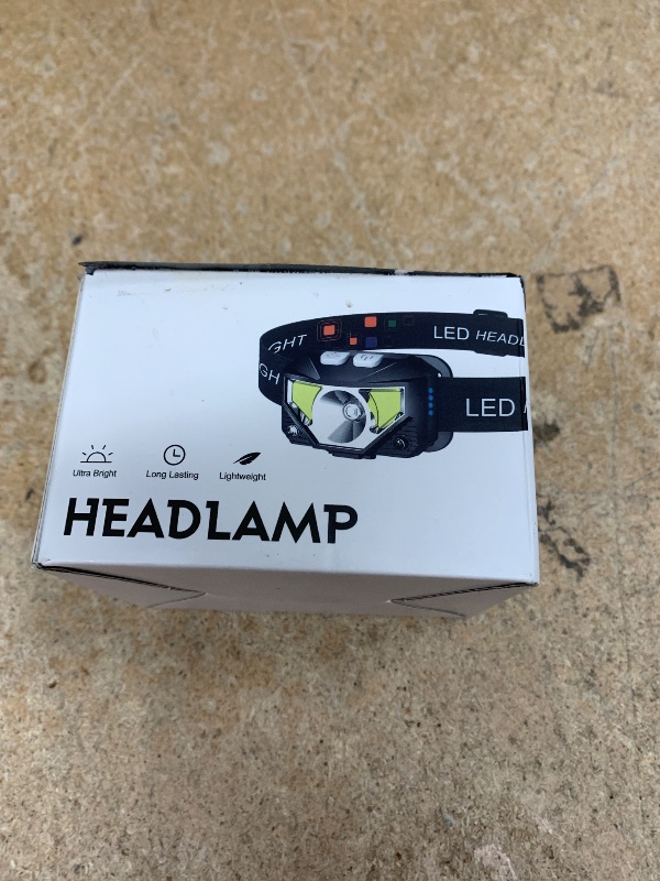 View 2 of LHKNL Headlamp Flashlight, 1200 Lumen Ultra-Light Bright LED Rechargeable Headlight with White Red Light,2-Pack Waterproof Motion Sensor Head Lamp,8 Modes for Outdoor Camping Running Hiking Fishing